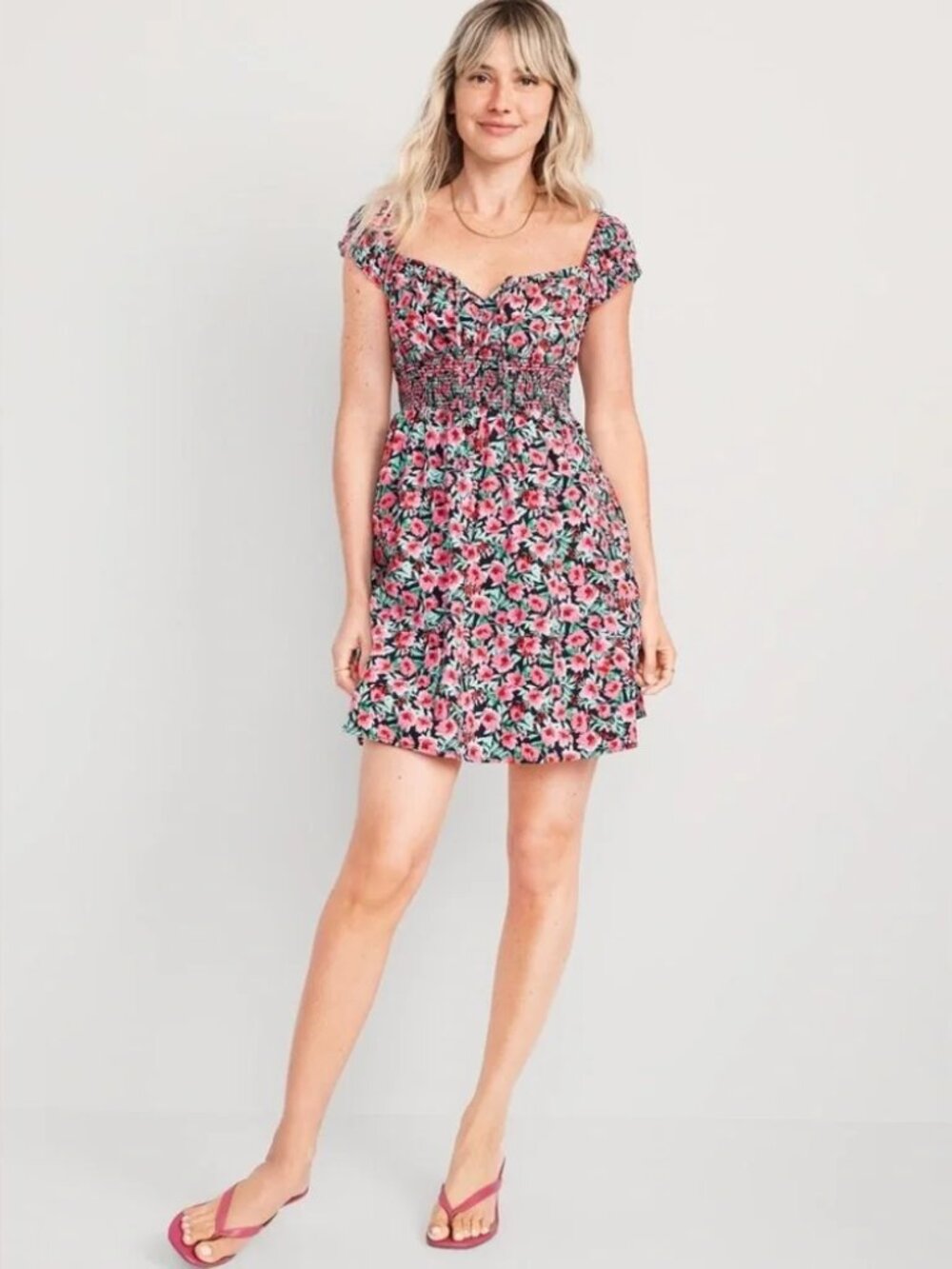 Old Navy Waist Defined Floral Mini Dress
